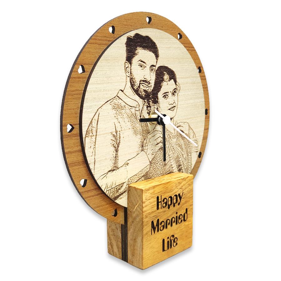 Personalize Photo Engraved Standee Clock Gift