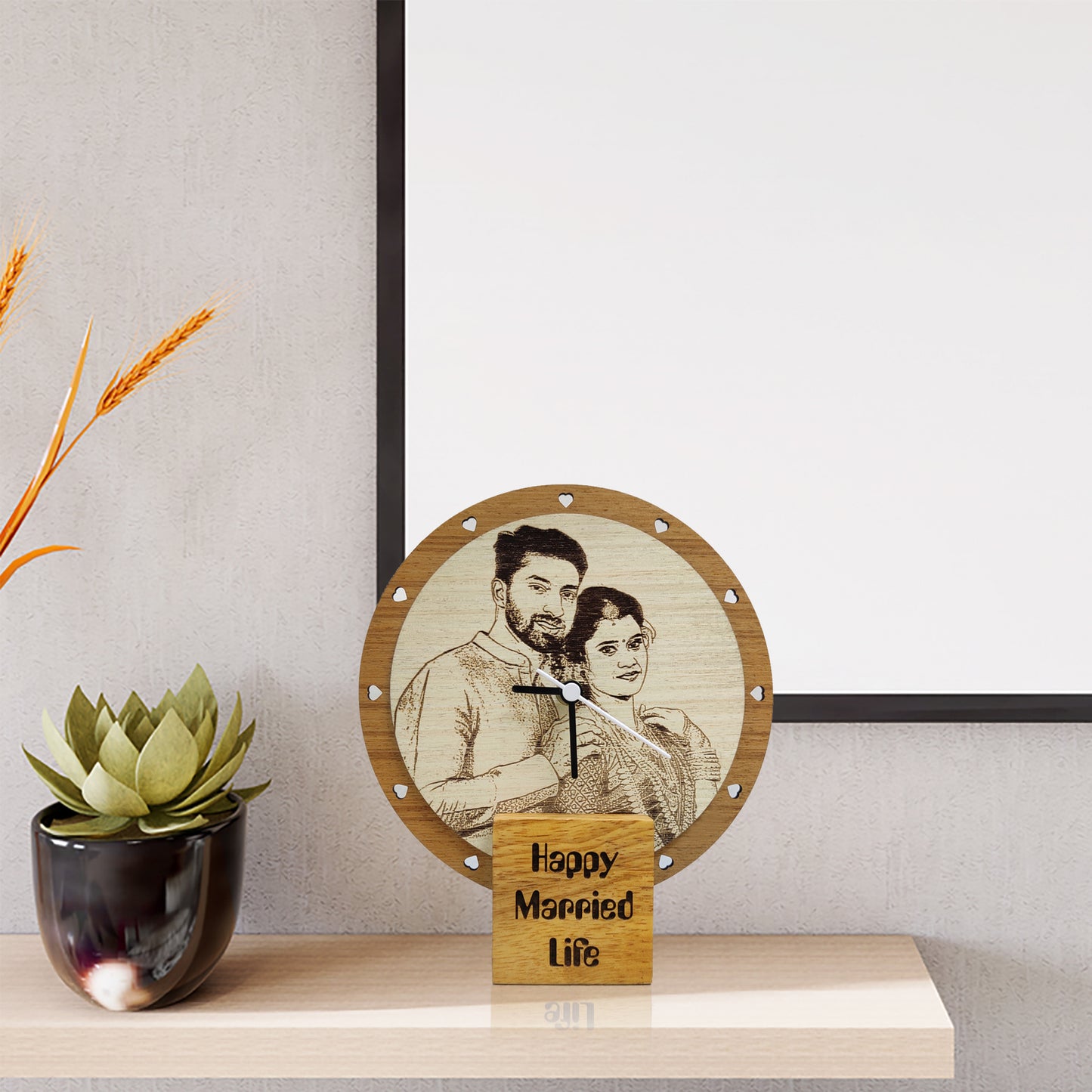 Personalize Photo Engraved Standee Clock Gift