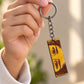 Personalised Wood Keychain – Custom Engraved Wooden Keyring | Eyes Engraved Keychain