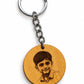 Personalised Round Wooden Photo Engraved Keychain