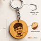 Personalised Round Wooden Photo Engraved Keychain