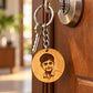Personalised Round Wooden Photo Engraved Keychain