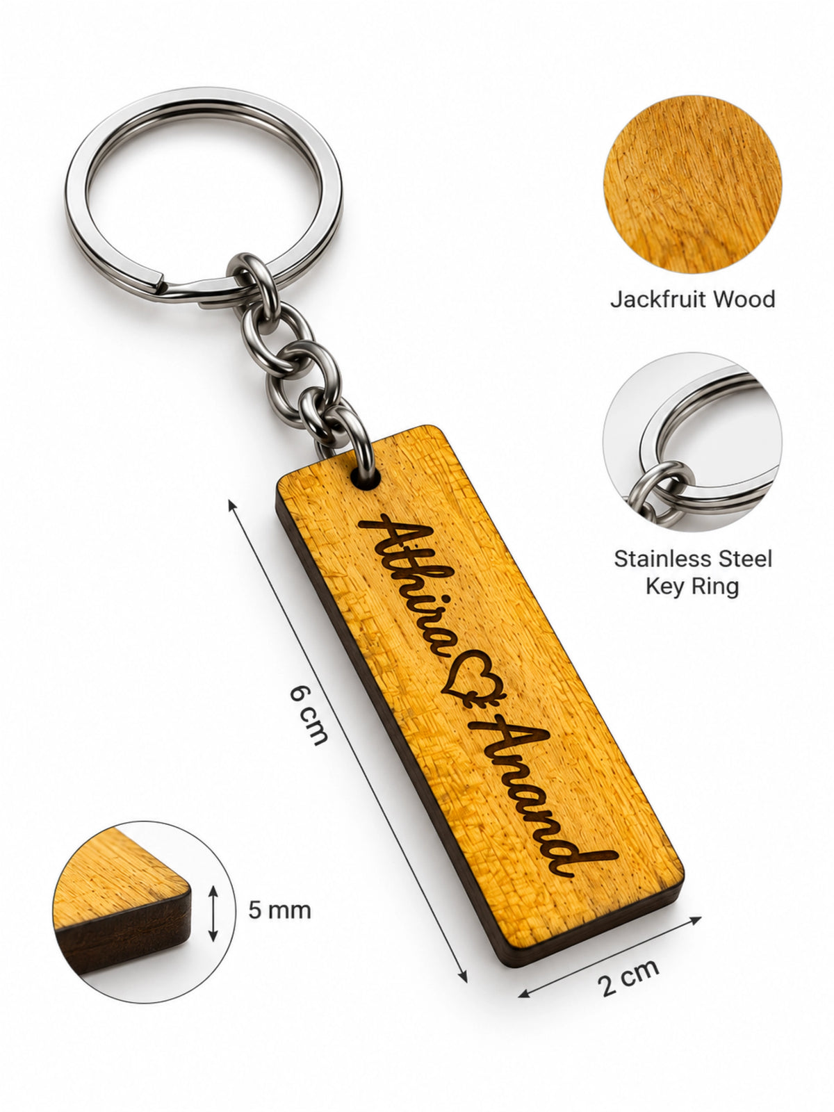 Personalised Wooden Name Keychain