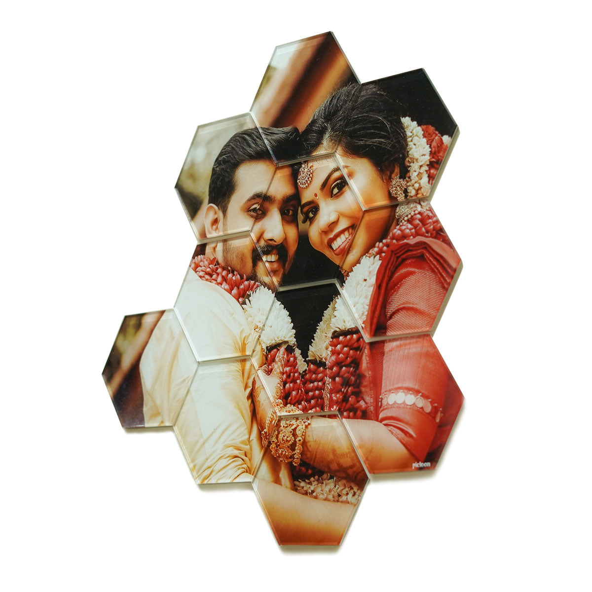 Customized Hexagon 11 Tile Couple Gift For Valentine