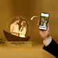 Customised Couple Photo Engraved 3D Love Boat Lamp | Night Lamp | Wedding Gift