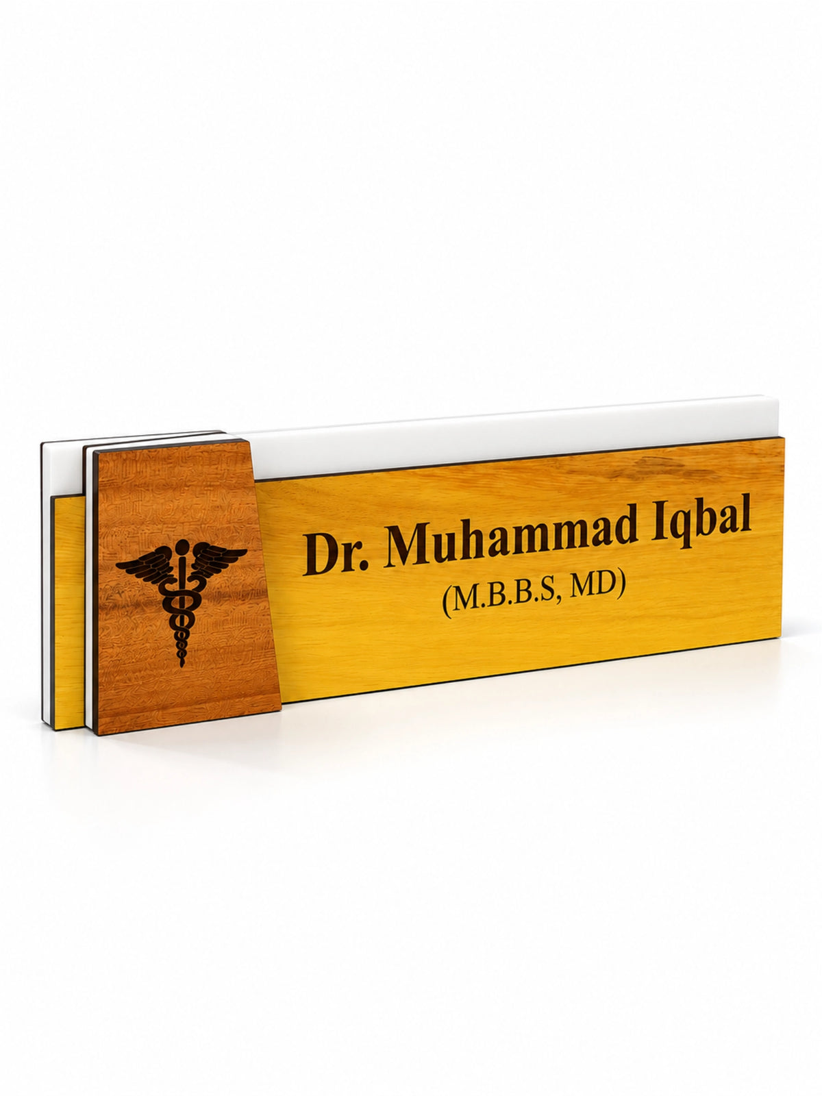 Personalized Desk Name Plate – Wood & Acrylic