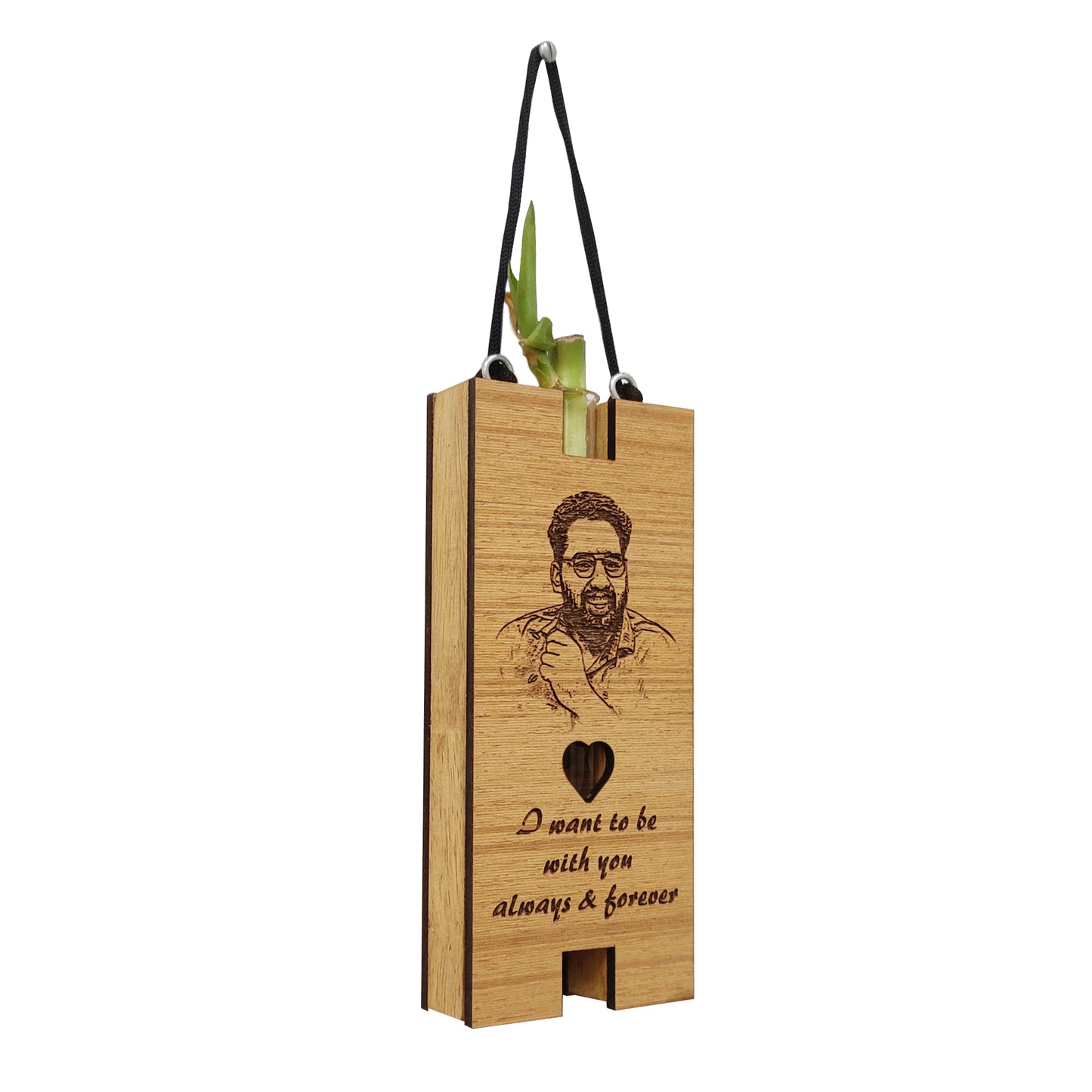 Natural Beauty: Personalized Wooden Hanging Plant Vase - A Thoughtful Gift for any Occasion