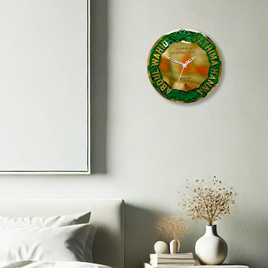 Customized Moss And Wooden Clock