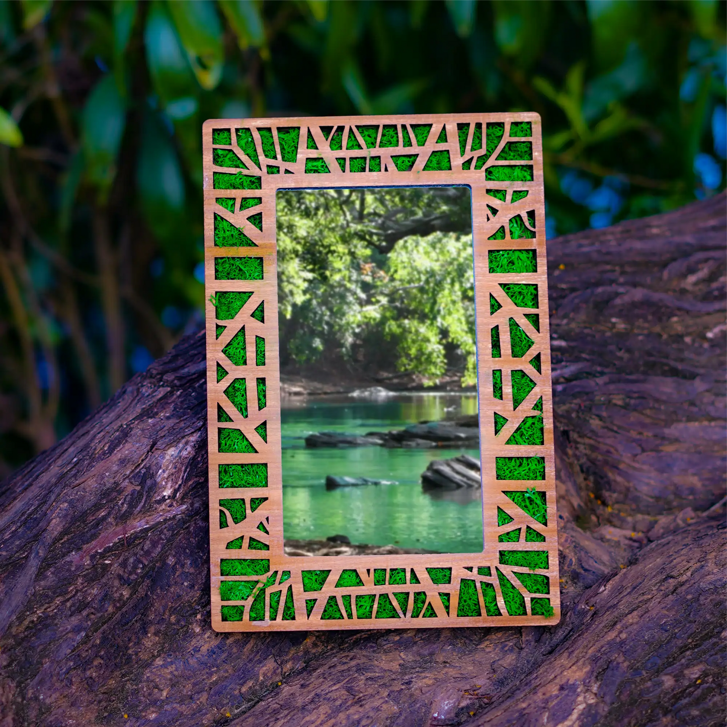 Moss & Wood Frame Mirror