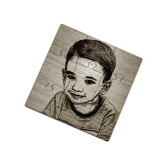 Customized Photo Engraved Wooden Puzzle Gift