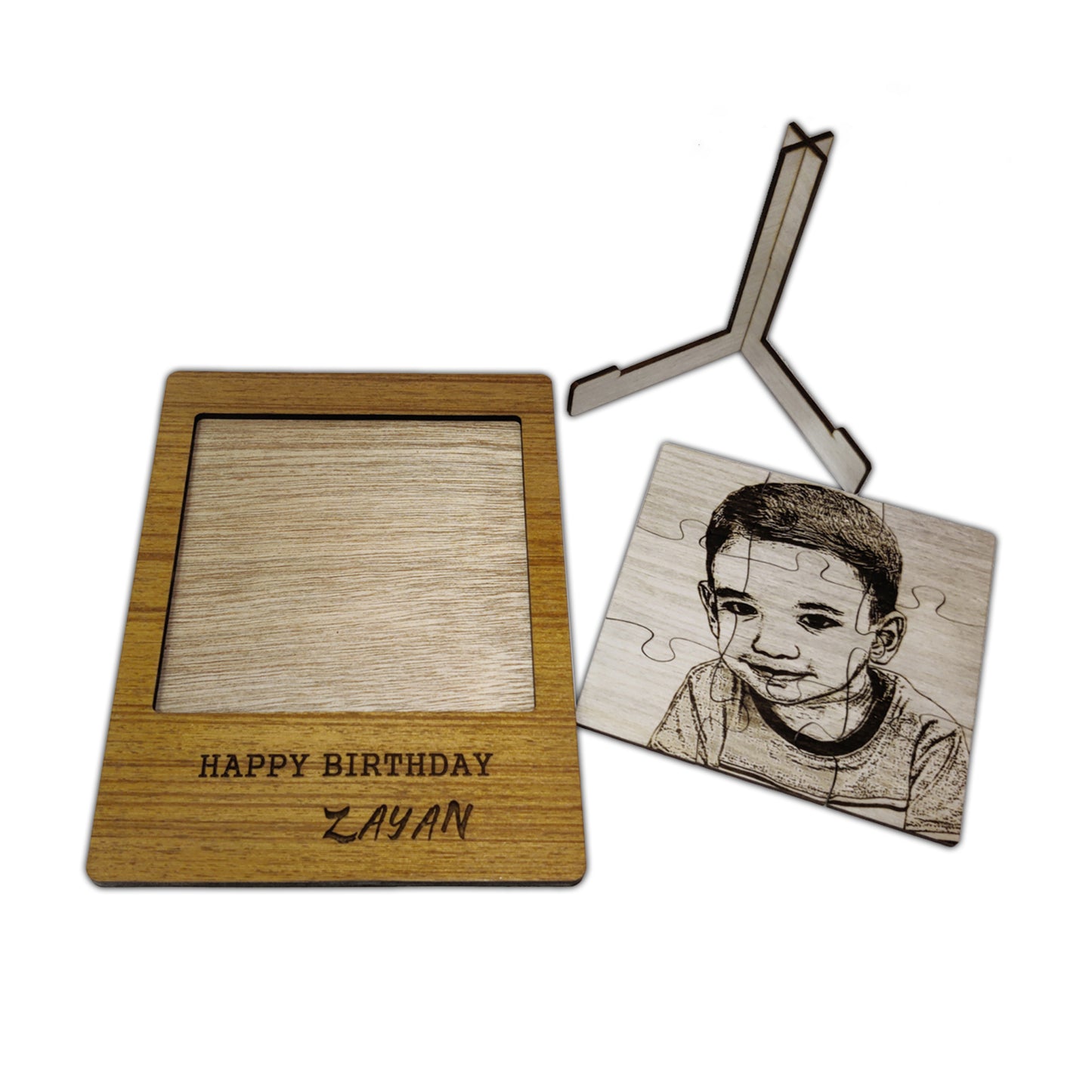 Customized Photo Engraved Wooden Puzzle Gift