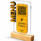 QR Code Menu Table Stand with Wooden Base