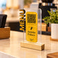 QR Code Menu Table Stand with Wooden Base