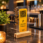 QR Code Menu Table Stand with Wooden Base