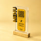 QR Code Menu Table Stand with Wooden Base