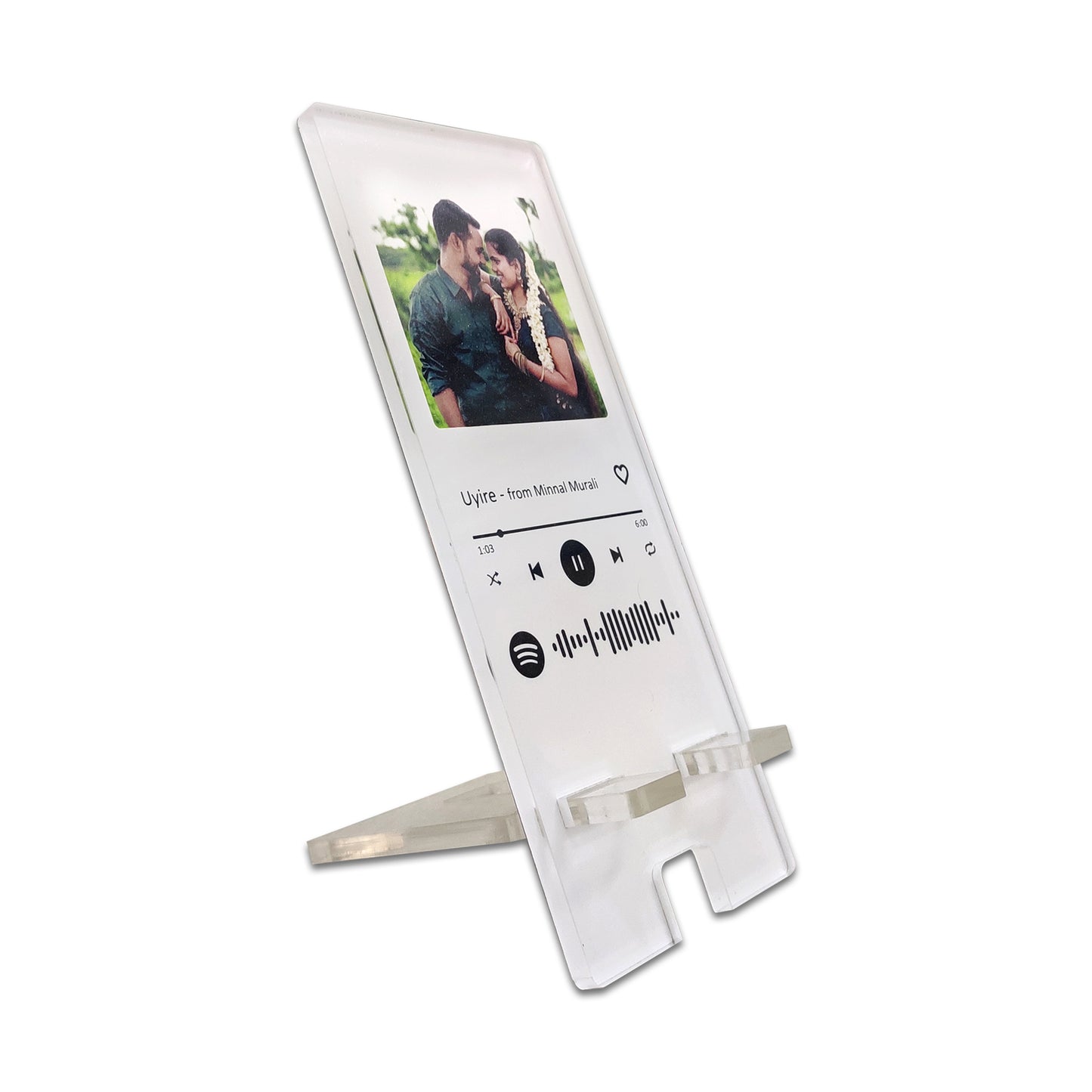 Photo Engraved Spotify Acrylic Mobile Stand Gift