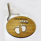 Customized Wooden Cut Baby Name with Foot Prints