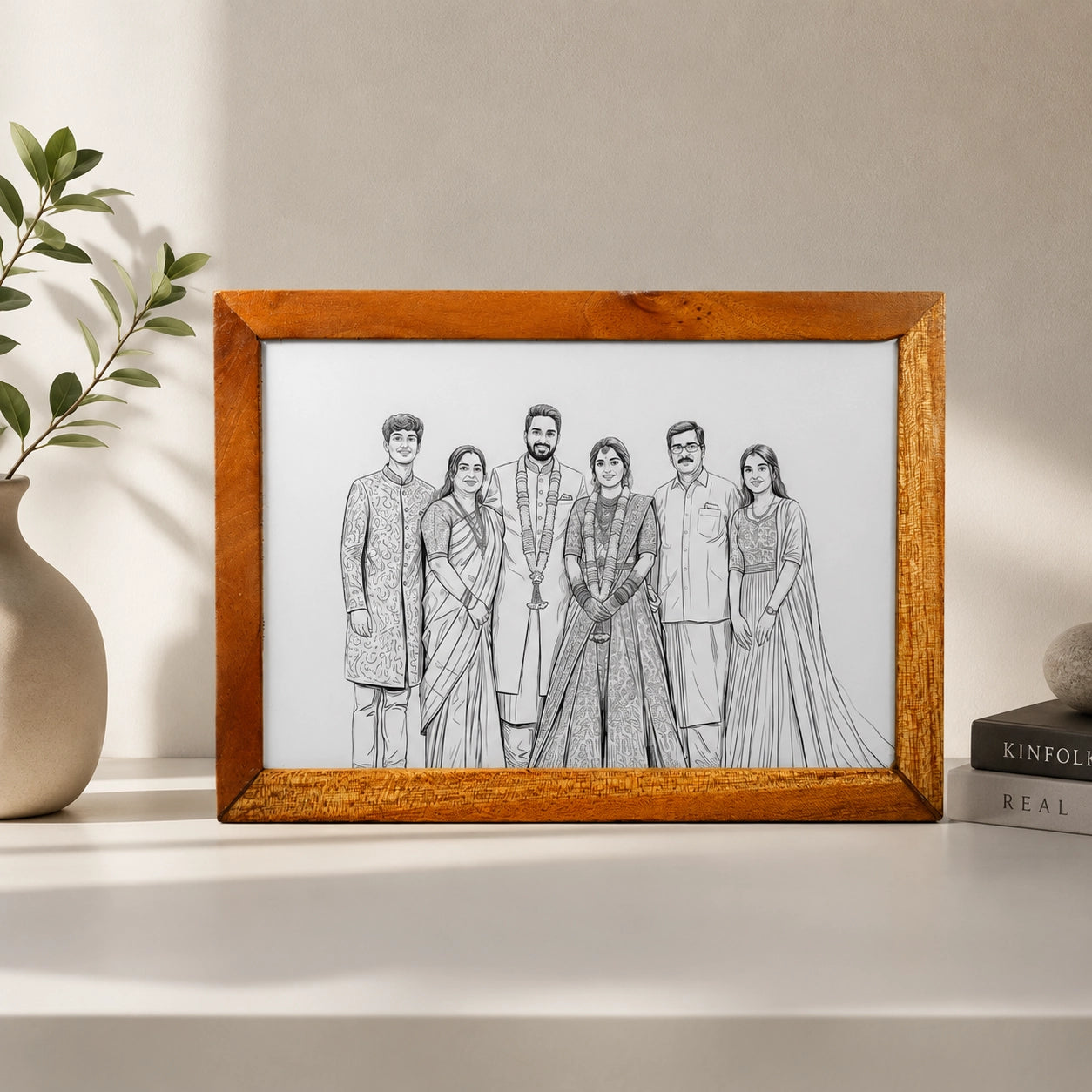 Customized Light Painting Photo Frame Box Gift | Custom Wooden Lamp (12" x 8")