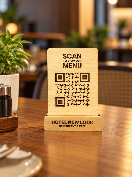DualScan QR Connect Board in Wood Engrave