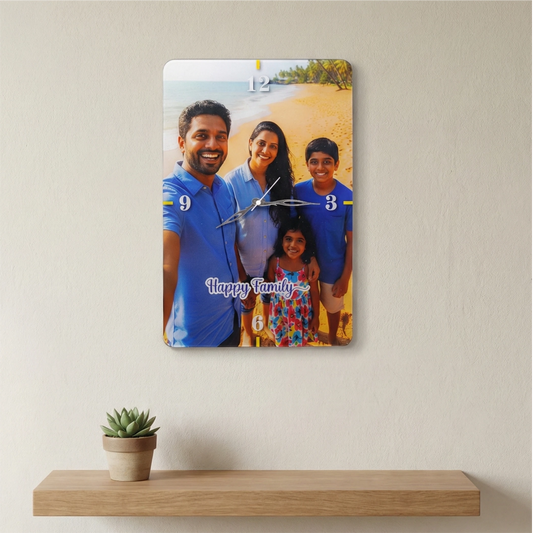 Personalized Photo Wall Clock – Turn Your Memories into Big Wall Art (18in x 12in)