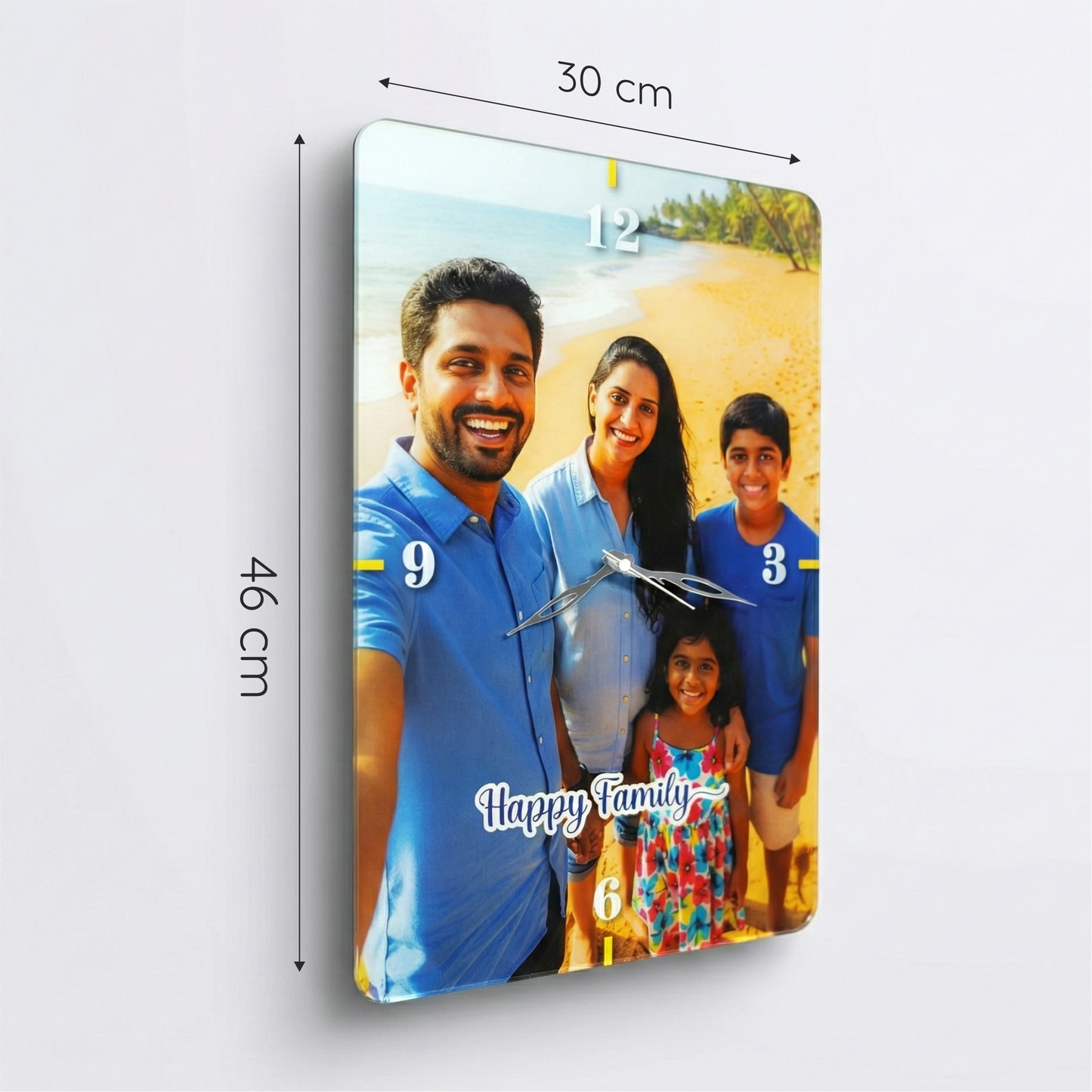 Personalized Photo Wall Clock – Turn Your Memories into Big Wall Art (18in x 12in)