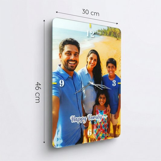 Personalized Photo Wall Clock – Turn Your Memories into Big Wall Art (18in x 12in)