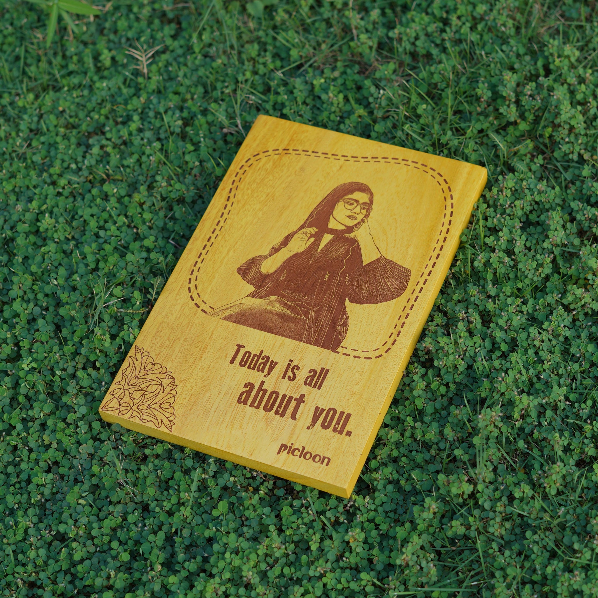 Customized Photo Engraved Wooden Plaque Gift Picloon