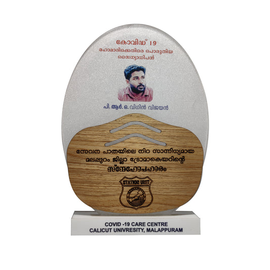 Personalized Photo Engraved Memento with Acrylic and Wood for employees 