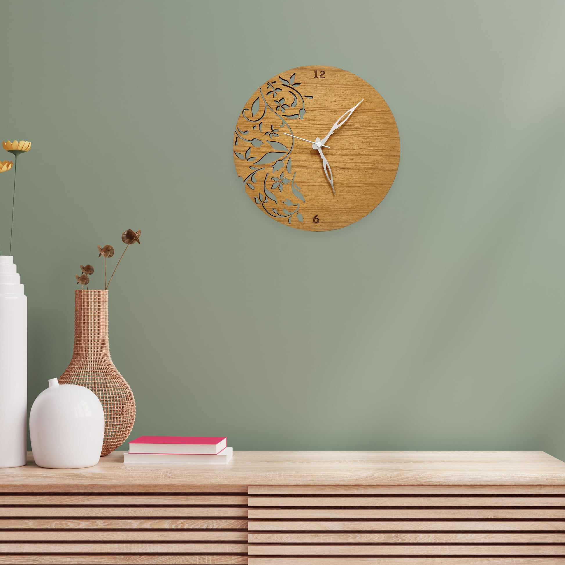 Wooden Jalli Cut Wall Clock Home Decor Gift