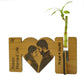 Wood Engraved Wedding Gift with plant vase
