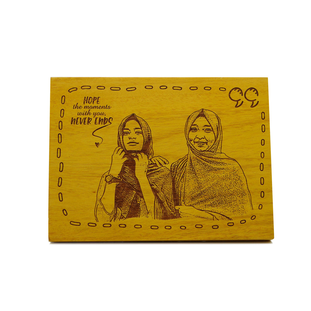 Customized Photo Carved Wooden Plaque Friendship Gift Picloon