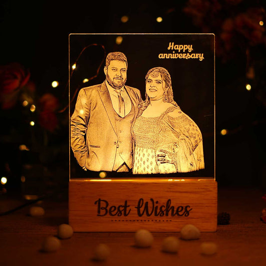 Couple Photo Engraved Night Lamp Gift