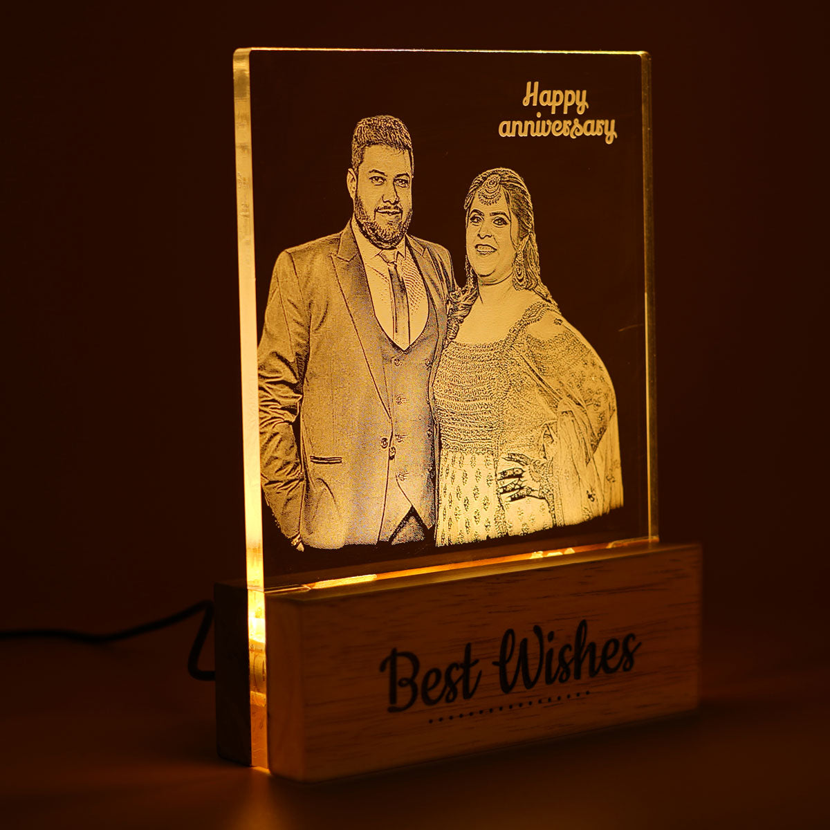 Couple Photo Engraved Night Lamp Gift