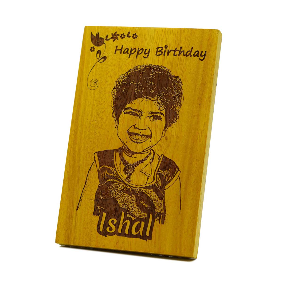 Personalized Engraved Wooden Birthday Gift Photo Plaque for Him or Her (12  x 9 inches) - Incredible Gifts
