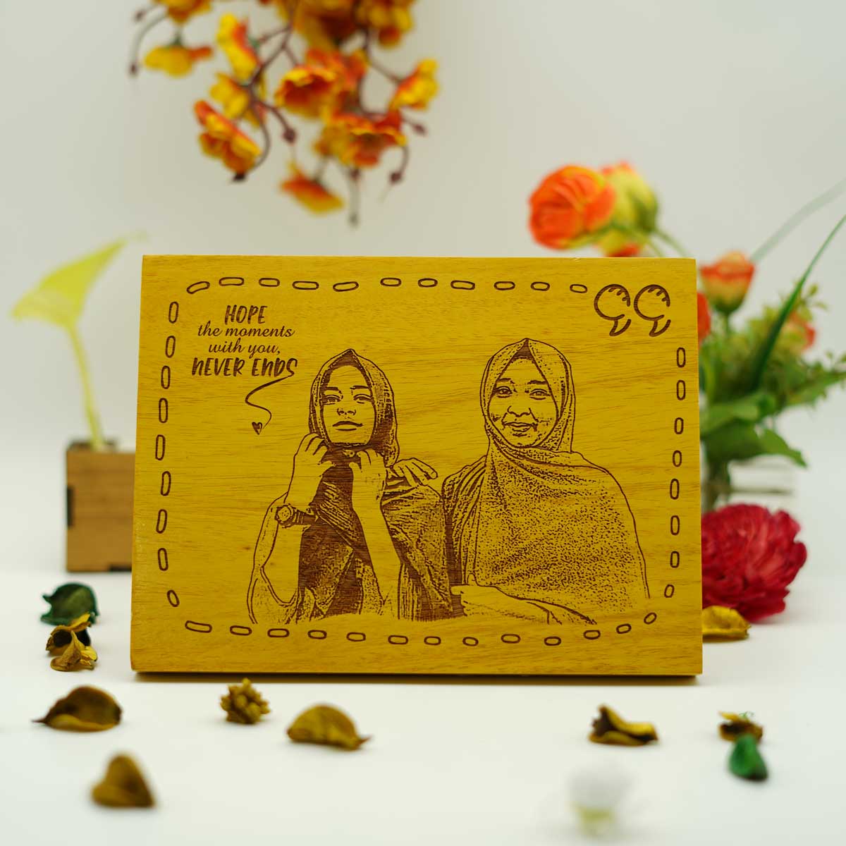 Customized Photo Engraved Wooden Plaque Gift