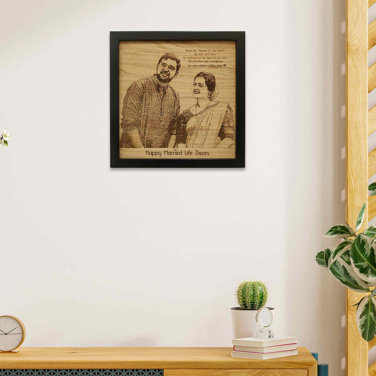 Example Engrave Frame Customized Wood Engraved Photo Frame Gift – Picloon
