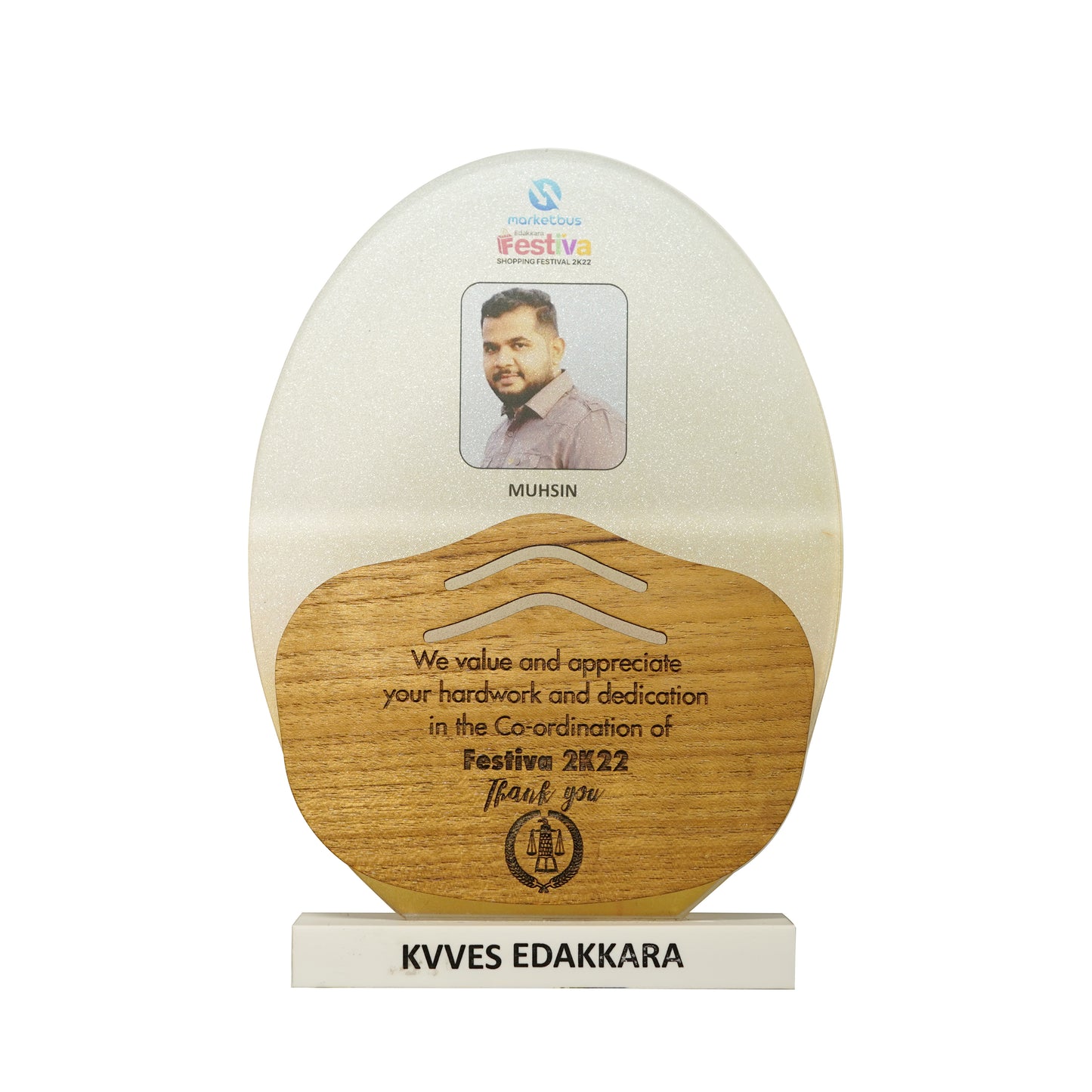 Personalized Photo Engraved Memento with Acrylic and Wood