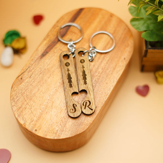 Spotify Wooden Couple Keychain