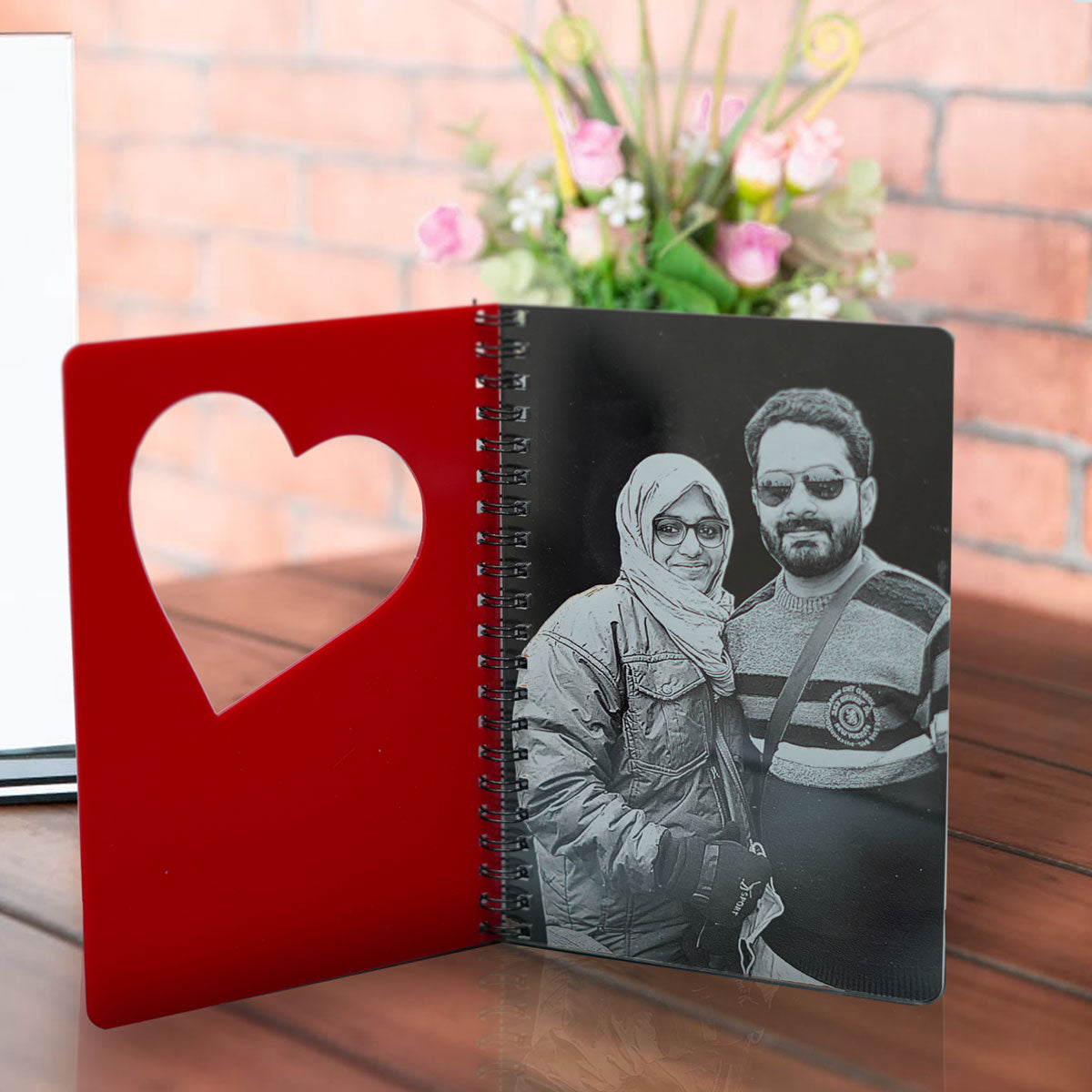 photo engraved Acrylic dairy Couples gift